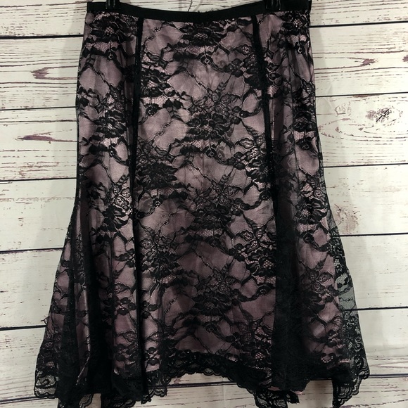 ALFANI Lavender and Lace Jagged Hemline Skirt, 6 - Picture 1 of 4